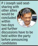 Kerala Congress (Joseph) Demands All 10 Seats, Open to Swaps in UDF Alliance