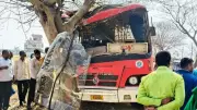 Kudligi Bus Crash: KKRTC Bus Hits Tree, Driver and Conductor Among Injured