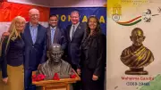 Mahatma Gandhi Bust Unveiled at University of Montana, Strengthening India-US Ties