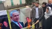 PDP's Mehbooba Mufti Protests in Srinagar, Burns Netanyahu Posters Over Iran