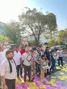 Rajput Karni Sena Protests UGC Equity Regulations at MP's Residence in Jaipur