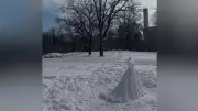 Snow Sculpture 'Snowmannequin' by Designer Colette Komm Goes Viral in Central Park