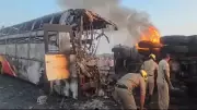 Tragic Bus-Truck Collision in Andhra Pradesh Claims 14 Lives in Fiery Accident