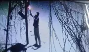 Youth Sets Fire to Street Pole in Lucknow, Causing Major Power Outage