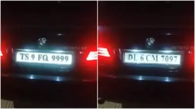 BMW Driver's High-Tech Crime: Flips Number Plate in Seconds During Drunk Driving Check