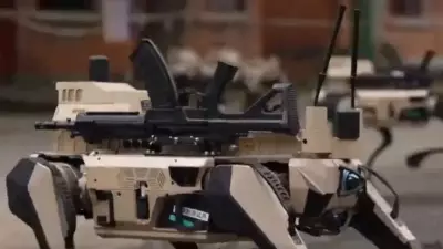 China's 'Robot Wolf Pack' Unveiled: AI Canine Bots Share Brain for Urban Warfare