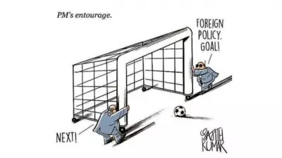 DH Cartoon: PM's Entourage Sparks Debate on Official Travel