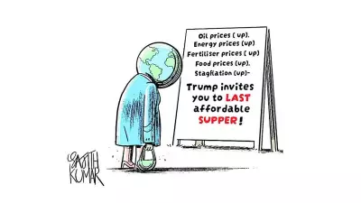 DH Cartoon Satirizes India's Soaring Food Prices as 'Last Affordable Supper'