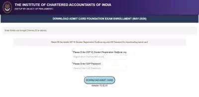 ICAI Releases CA Foundation May 2026 Admit Card: Download Now
