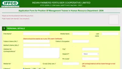 IFFCO Recruitment 2026: Management Trainee HR Apply by April 29