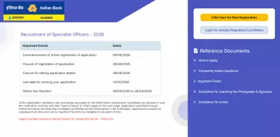 Indian Bank SO Recruitment 2026: Last Date Tomorrow, Apply for 350 Posts