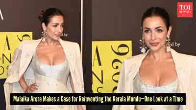 Malaika Arora Stuns in Kerala Mundu, Redefining Traditional Fashion at Mumbai Event