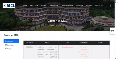 MCL Recruitment 2026: 500 Vacancies for Foreman and Technician Posts Announced