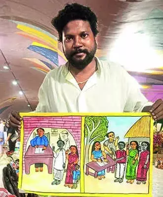 Patachitra Artists in Bengal Protest Voter Exclusion Through Traditional Scroll Art