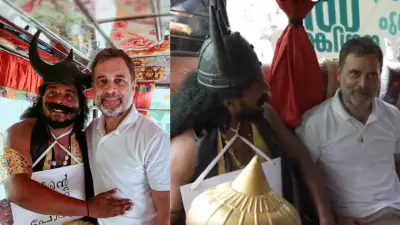 Rahul Gandhi Meets 'Yamaraj' on Kerala Bus, Promotes UDF's Health Insurance Scheme