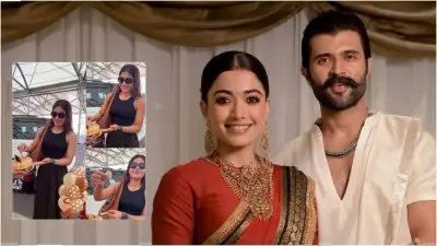 Rashmika Mandanna Celebrates Birthday with Family, Cuts Cake at Hyderabad Airport