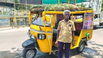 Salem autorickshaw driver installs 'natural AC' with straw and sprinklers
