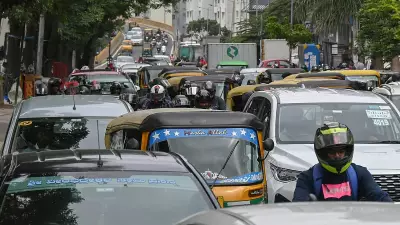 Traffic Police Inspect Ramp of Double-Decker Flyover in Bengaluru's HSR Layout
