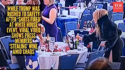 White House Dinner Panic: Viral Video Shows Press Grabbing Wine Amid Shots Scare