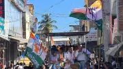 Azharuddin, Shivakumar Lead Congress Roadshow in Davanagere South Bypoll Campaign
