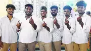 Beige and White: The Unofficial Dress Code of TVK Supporters on Polling Day in Tamil Nadu