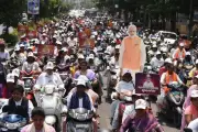BJP Yuva Morcha Holds Scooty Rally in Hyderabad Supporting Women's Reservation Bill