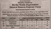 BRO GREF Recruitment 2026: 899 Vacancies Announced for Various Posts