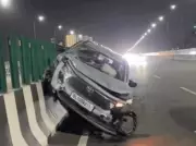 Car Crashes into Divider on Dwarka Expressway, Driver Injured in Delhi Accident