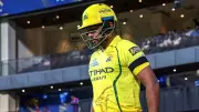 CSK players wear black armbands in memory of Mukesh Choudhary's mother