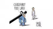 DH Cartoon: Ceasefire Too Late, A Satirical Take on Delayed Peace Efforts