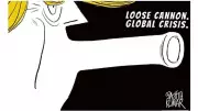 DH Toon Satirizes Global Crisis as a 'Loose Canon' in Political Cartoon