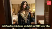 Janhvi Kapoor's Regal Black & Gold Kaftan: A Fusion of Indian and Arabic Elegance