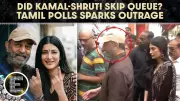 Kamal Haasan, Shruti Haasan face backlash for skipping queue while voting in TN polls