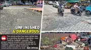 Nagpur Road Project Pauses, Leaving Hazardous Patches and Traffic Woes