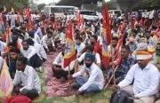 Powercom and Water Supply Workers Continue Protest at Minister's House in Ludhiana