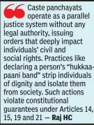 Rajasthan High Court Declares Social Boycott by Caste Panchayats Unconstitutional