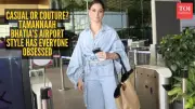 Tamannaah Bhatia's Airport Look: Denim Set with Jacquemus Bag Steals the Show