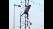 Woman climbs 200-foot tower in Bihar to force marriage, faints after 4 hours