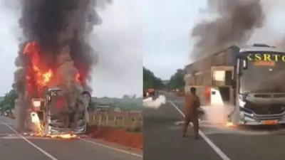 17 passengers escape as KSRTC bus catches fire in Haveri