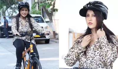 Amruta Fadnavis Switches to Bicycle to Save Fuel in Maharashtra