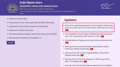KVS NVS Tier-2 Answer Key 2026 Released: Download OMR Sheet, Raise Objections by May 17