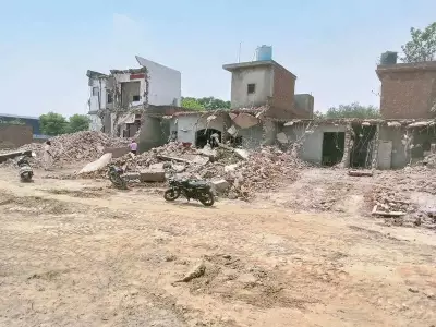 NHAI demolishes three houses in Moga village, farmers protest