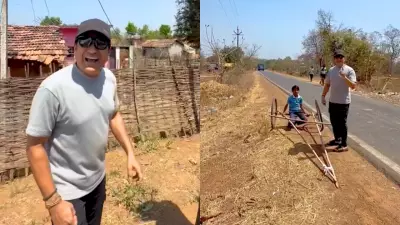 Sachin Tendulkar Stops to Watch Kids Drive Handmade Cart in Rural India