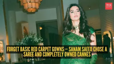 Sanam Saeed’s Emerald Saree at Cannes Sparks Comparisons to Aishwarya Rai