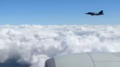 Swedish Gripen Jets Escort PM Modi's Aircraft Ahead of Gothenburg Arrival