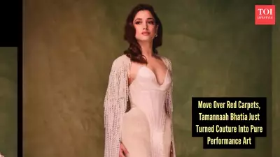 Tamannaah Bhatia Stuns in Rahul Mishra Pearl Cape Dress as Swan Queen