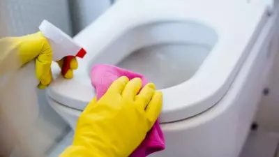 Toilet Base Cleaning Hack: White Vinegar for Germ-Free Bathroom