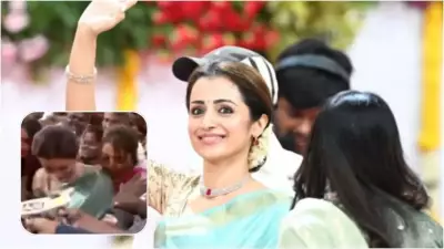 Trisha Krishnan Mobbed at Vijay's CM Swearing-In Ceremony in Chennai