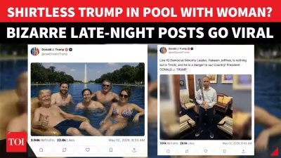 Trump's Shirtless Pool Pic With Woman Sparks Midnight Posting Frenzy Online