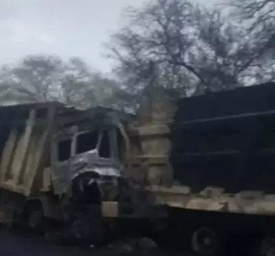 Two Sand-Laden Dumpers Collide in Hamirpur, Helper Dies